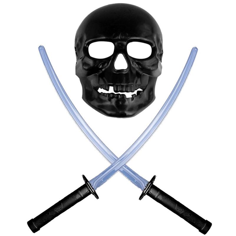Brinquedo Pirata 2 Espadas com Máscara Infantil Preta - Generic